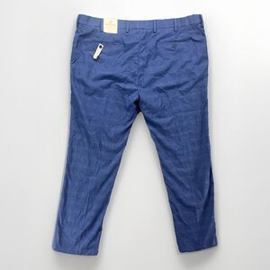 Oak Hill By DXL Blue Plaid Flat Front Dress Pants Mens Size 48x32 NEW Big & Tall